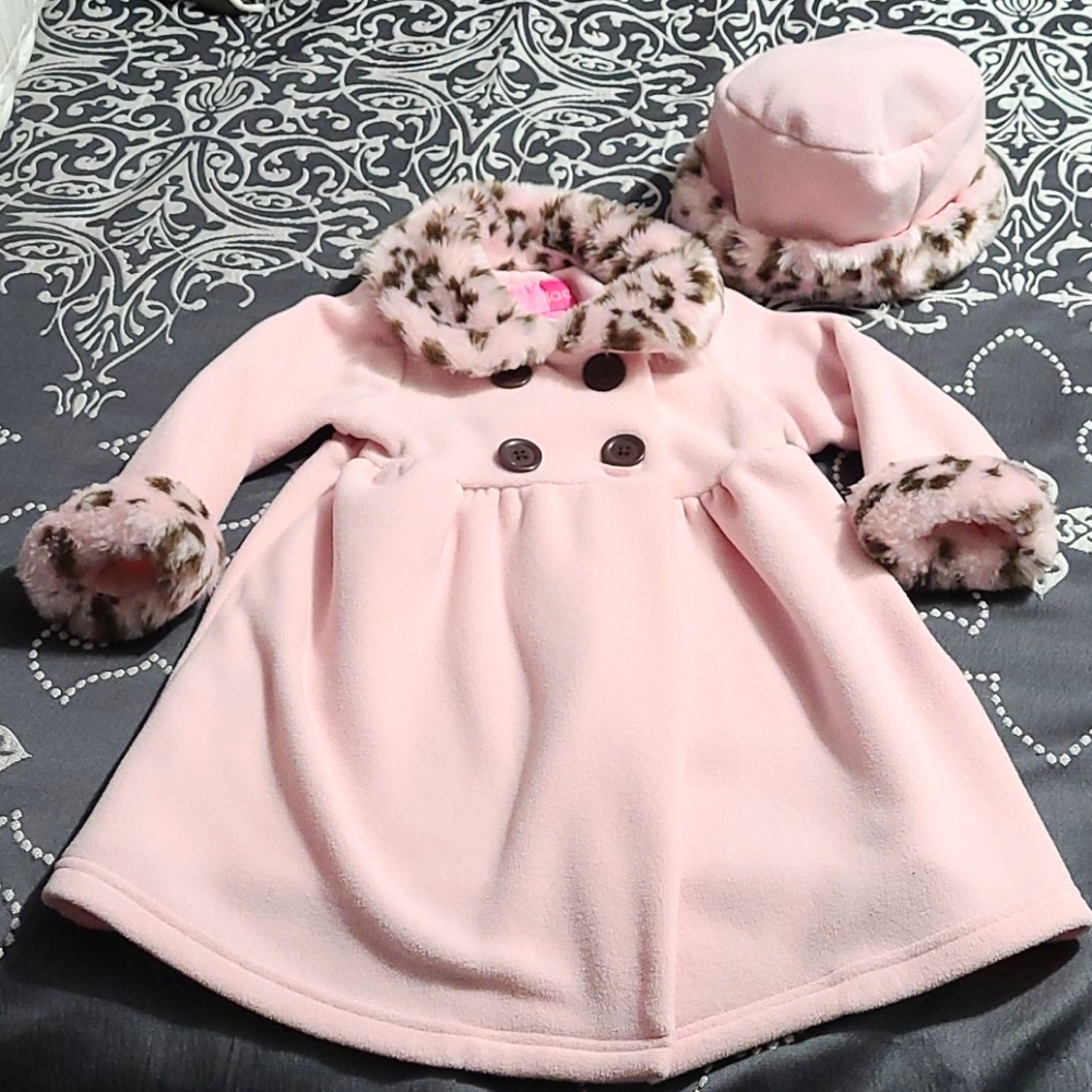 Pink and Leopard 2 pc Coat Set